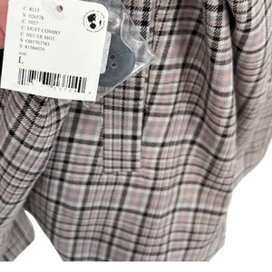 Free People Cali Plaid Blazer Jacket Gray Neutral Size Large‎ thumbnail 12