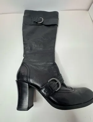 Born Black Leather Zip Up Boots Size 8.5 thumbnail 6