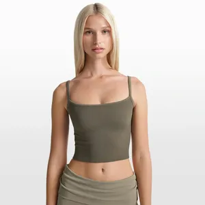 Skims ribbed seamless cami tank Color dusk oakmoss thumbnail 2