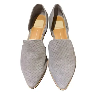 Dolce Vita Kelsa Flats Womens 6M Grey Perforated Suede D'Orsay Pointed Toe‎ Boho thumbnail 4