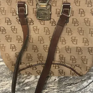 Dooney & Bourke Beige and Dark Brown Monogram Bucket Bag thumbnail 5