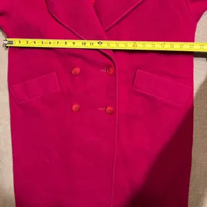 Vintage Wool Fuschia‎ Double Breasted Overcoat Made in USA Pink Heavy thumbnail 3