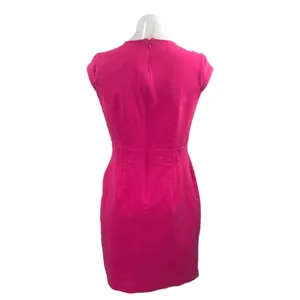 Ann Taylor Women Pink Short Cap Sleeve Crew Neck Career Mini Sheath Dress Size 8 thumbnail 3