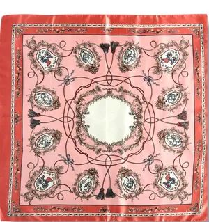 Pink Equestrian Novelty Print‎ Square Scarf Satiny Romantic Horse Girl Accessory thumbnail 1