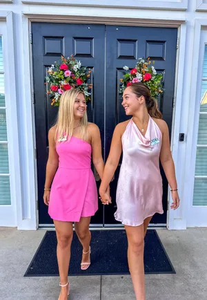 One Shoulder pink Mini Dress Size 8 thumbnail 4