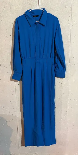 Fashion Belted Jumpsuit | Size: Medium Blue thumbnail 1