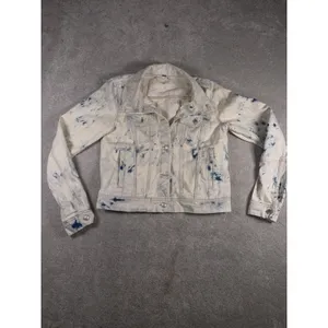 Free People Rumor Denim Jacket Tie Dye Blue Size Med For Women thumbnail 2