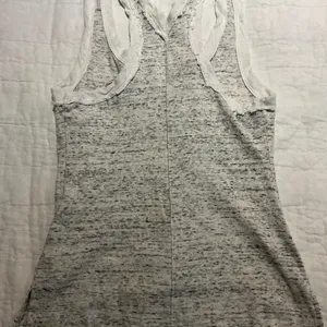 FREE PEOPLE We the Free Cotton Spandex TANK TOP Gray White Size S thumbnail 2