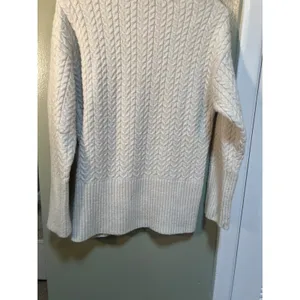 Primark Womens Size Small Crewneck Sweater Cream Beige Textured Herringbone Knit thumbnail 7
