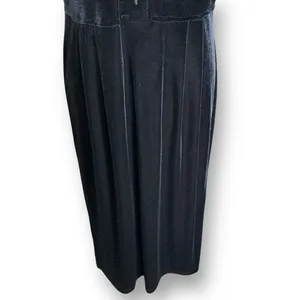 Vintage Studio Ease Black Velvet Babydoll Waist‎ Sleeveless Vneck Maxi Dress thumbnail 5