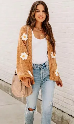 Vici New -Fallen Daisy Oversized Knit Cardigan thumbnail 1