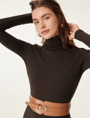 OGL Brown turtle neck maxi dress thumbnail 1