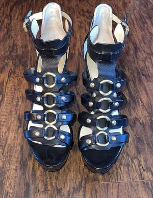 🦋Michael Kors NADINE Wedge Sandals Shoes Sz 8.0 thumbnail 2