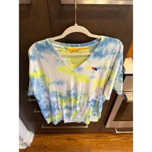 Aviator Nation boyfriend V-neck t-shirt tie-dye xxl thumbnail 2