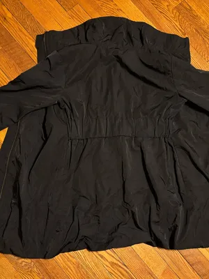 Vera Wang Black Zip-Front Trench Coat thumbnail 5