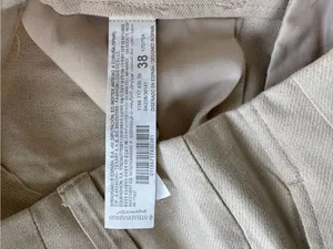 Stradivarius Cream Khaki Linen Blend Tailored Dress Pants Size 6 thumbnail 6