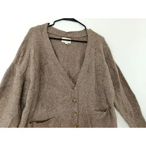 Lucky Brand Women's Sweater Slouchy V-Neck Cardigan Grandpa Brown Size XL NWOT thumbnail 3