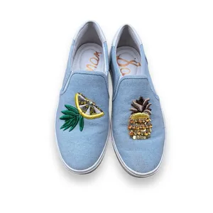 Sam Edelman Evelin Denim Canvas Fruit Print Shoes Size 5.5 thumbnail 2