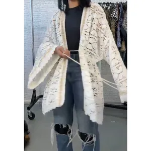 FREE PEOPLE Bell Sleeve Lace Duster in Ivory, One Size, New with Tag MSRP $128 thumbnail 14