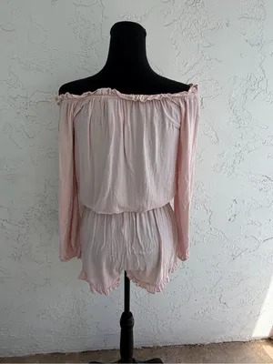 Brandy Melville Light Pink Off-Shoulder Romper thumbnail 2