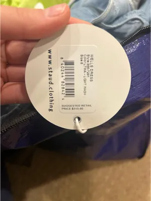 Staud wells dress in light denim thumbnail 7