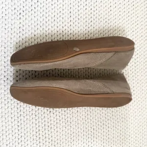 Lucky Brand Alba Taupe Gray Shimmer Suede Leather Squared Toe Ballet Flats 8 thumbnail 7