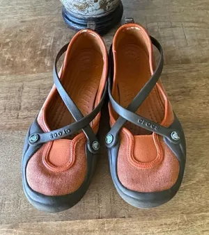 Free with purchase 🛍️Crocs Celeste Woman’s 5 Orange Straps Mary Jane Flats thumbnail 1