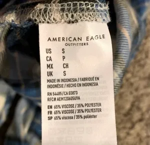 American Eagle Outfitters AHH-MAZINGLY SOFT Boyfriend Fit Blue Flannel Shirt thumbnail 8