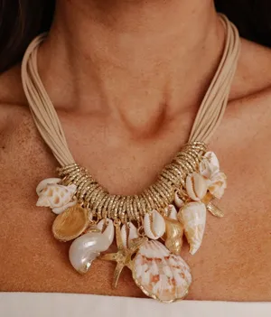 These Three Boutique Coastal Seashell Charm Necklace thumbnail 1