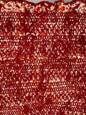 Free People Thalia Smocked Crop Top Red Boho Cottagecore Summer Size Large thumbnail 5