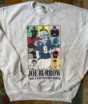 Cincinnati Bengals Joe Burrow Sweatshirt Gray Size M thumbnail 1