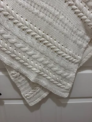 Anthropologie Cream Cable-Knit Cowl Neck Knit Poncho - XS thumbnail 3