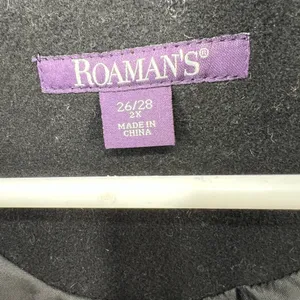Roamans wool blend black 2X pea coat plus winter fall casual business travel thumbnail 5