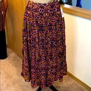 Billabong maxi skirt abstract printed browns, blue, pink & white size M NWT thumbnail 2