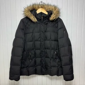 Ralph Lauren‎ Black Puffer Jacket with Faux Fur Trim thumbnail 4