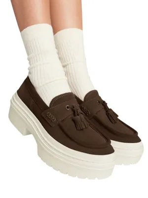 CONVERSE Chuck Taylor brown suede platform loafer slip on shoes women’s 8.5 new thumbnail 1