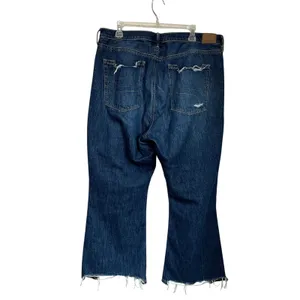 American Eagle 90s Flare Jeans 16 Short Comfort Stretch Waist Distressed‎ Hem thumbnail 2