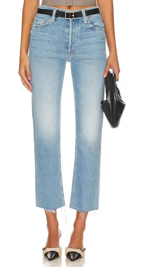 Mother Denim The Tomcat Ankle Fray Hi Rise Size 27 Kitty Corner Blue Stretch thumbnail 1