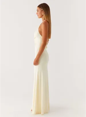 Peppermayo Butter Yellow Halter Maxi Dress thumbnail 3