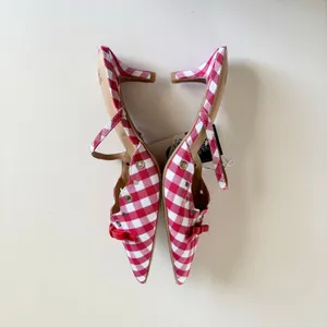 Wild Fable Lysandra Gingham Eyelet Kitten Heels Women's 8 Red & White NWT thumbnail 4