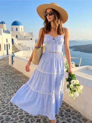 Rihoas Blue Sweetheart Neck Cami Top thumbnail 7