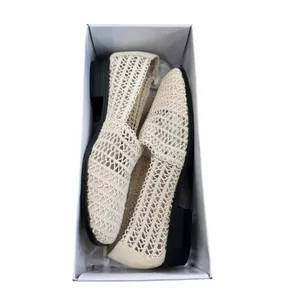 Vintage 90s Karen Scott Woven Mesh Ballet Flats Cream Stretch Loafers 7.5W NIB thumbnail 8
