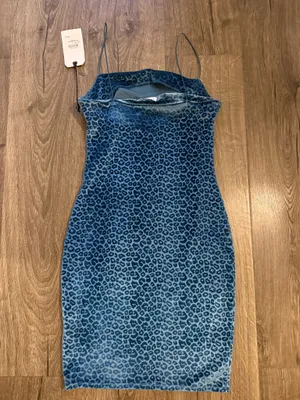 Nordstrom Blue Leopard Print Mini Dress thumbnail 2