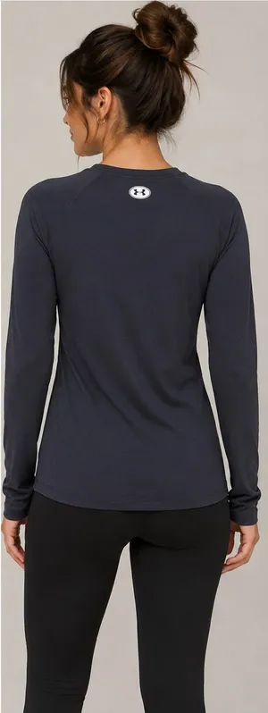 NWT Under Armour ColdGear Women's Long-Sleeve Training Tee — Charcoal Black thumbnail 1