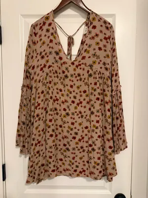 Peach Love Floral Boho Dress thumbnail 1
