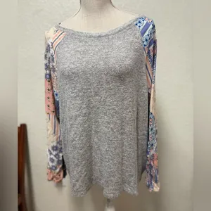 FREEBIRD Heather Gray Knit Top Size XL thumbnail 13
