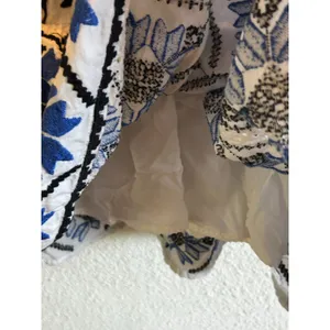 By Anthropologie embroidered sweetheart mini dress boho size 0 artsy thumbnail 10
