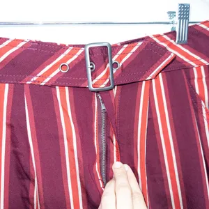 Free People Burgundy Red Striped Seamed Like The Right Thing Cropped Pants 0 thumbnail 5