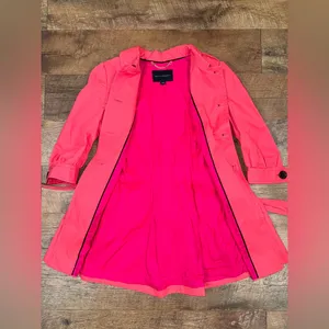 Banana Republic Pink Y2K Style Belted Trench Coat thumbnail 3