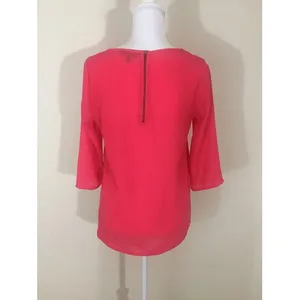 Express Bright Pink‎ 3/4 Sleeve Loose Pullover Blouse Top Size Small thumbnail 3